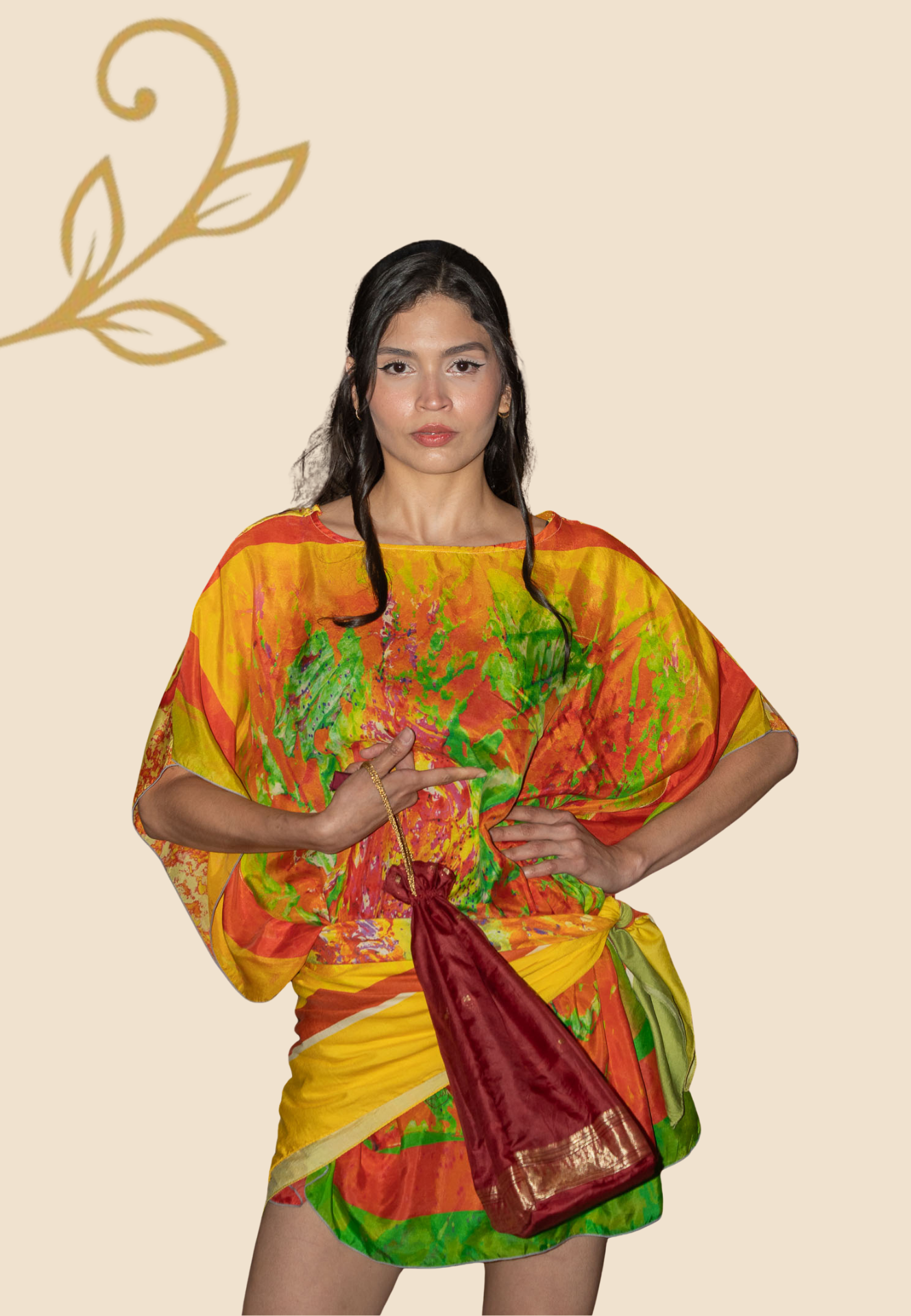 AUTUMN ROSE Luxury Dual Wrap Dress