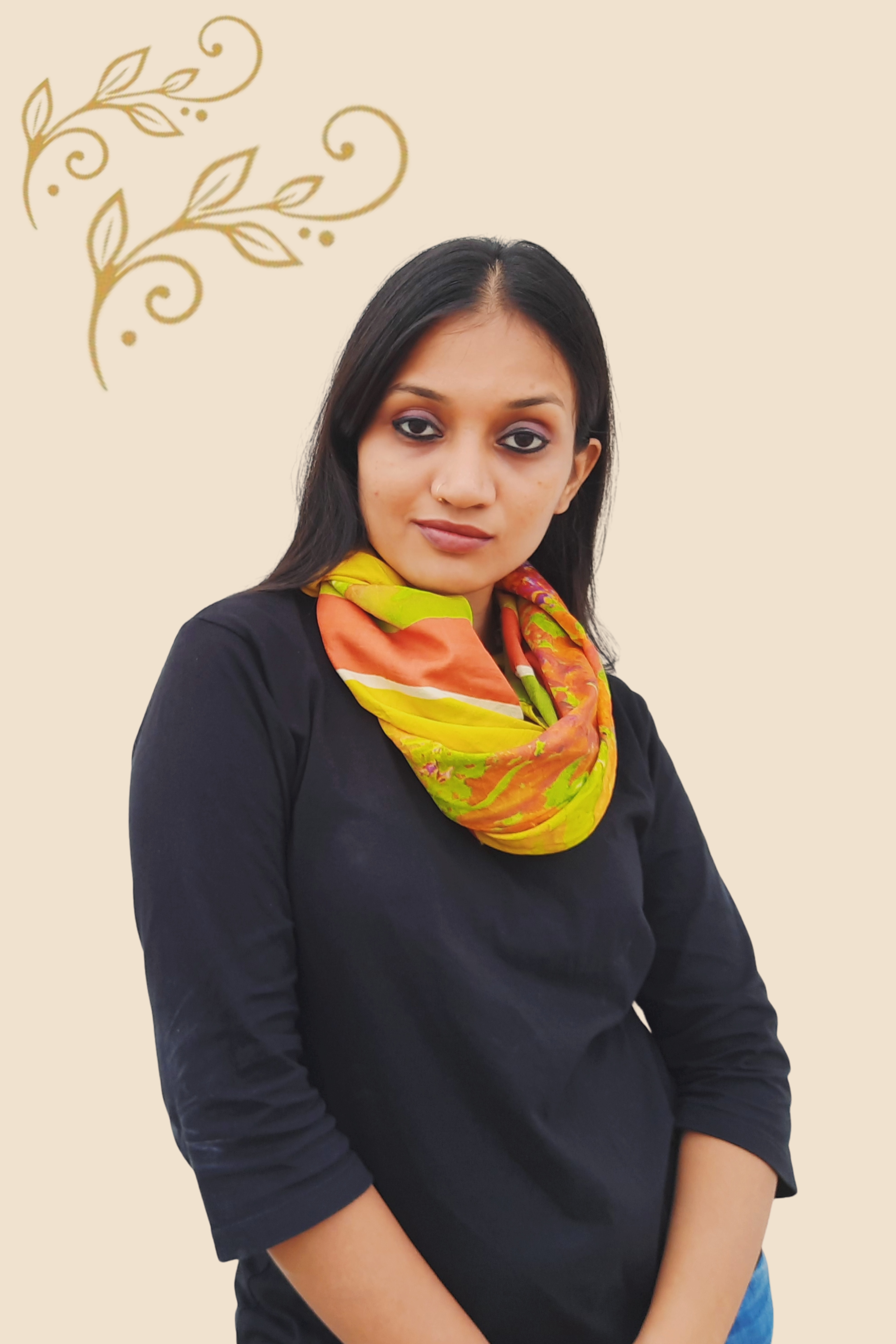 AUTUMN ROSE Artistic Designer Scarf