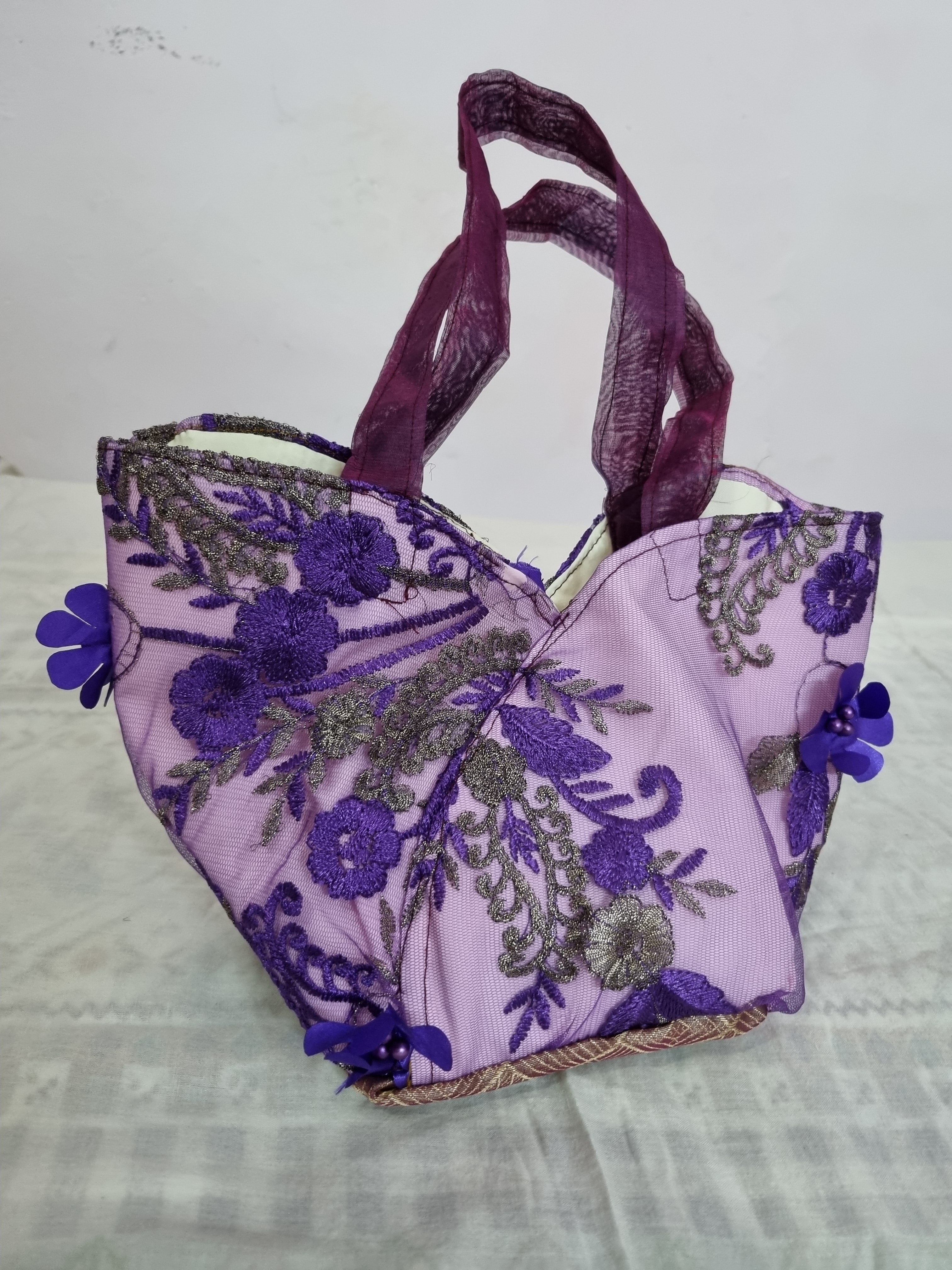 PURPLE FLOWERS Artisan Bag