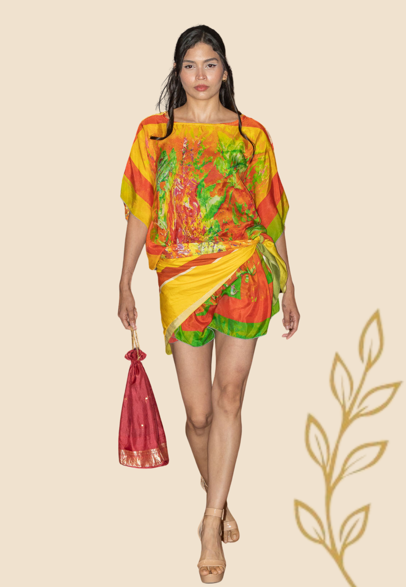 AUTUMN ROSE Luxury Dual Wrap Dress