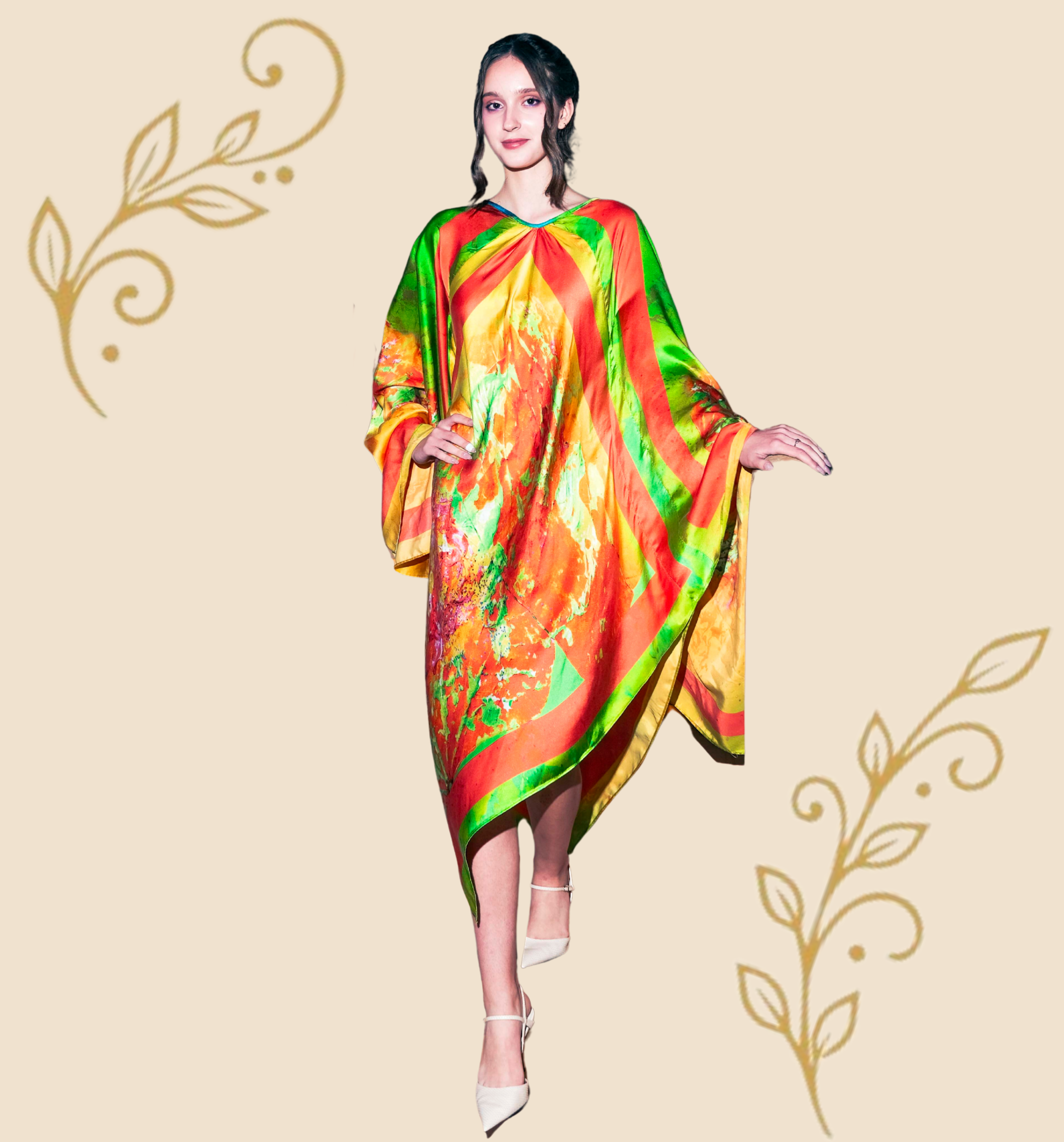 AUTUMN ROSE Luxury Dual Wrap Dress