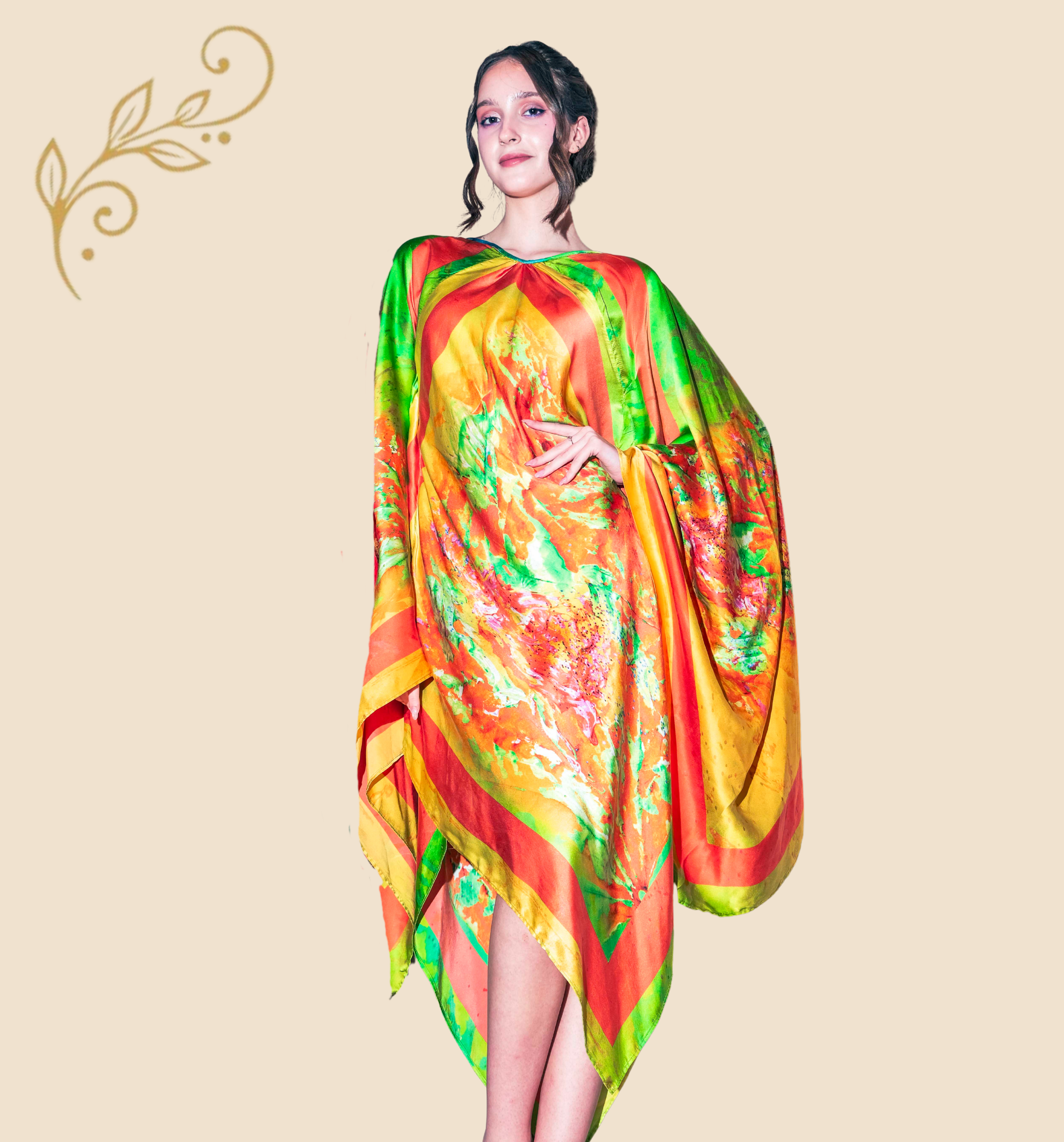 AUTUMN ROSE Luxury Dual Wrap Dress