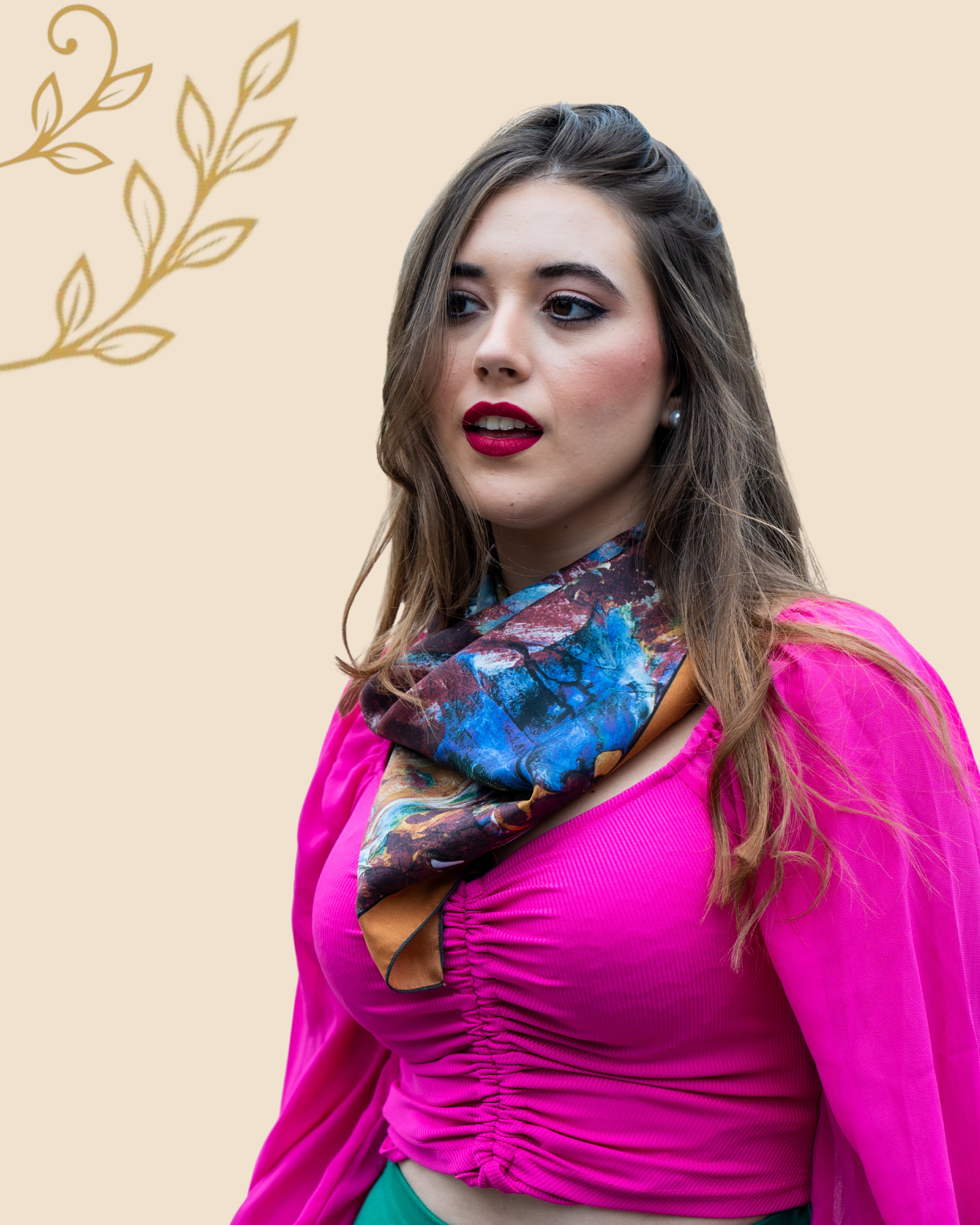 GOLDEN HORSE (MAROON) Luxury Single Wrap Dress