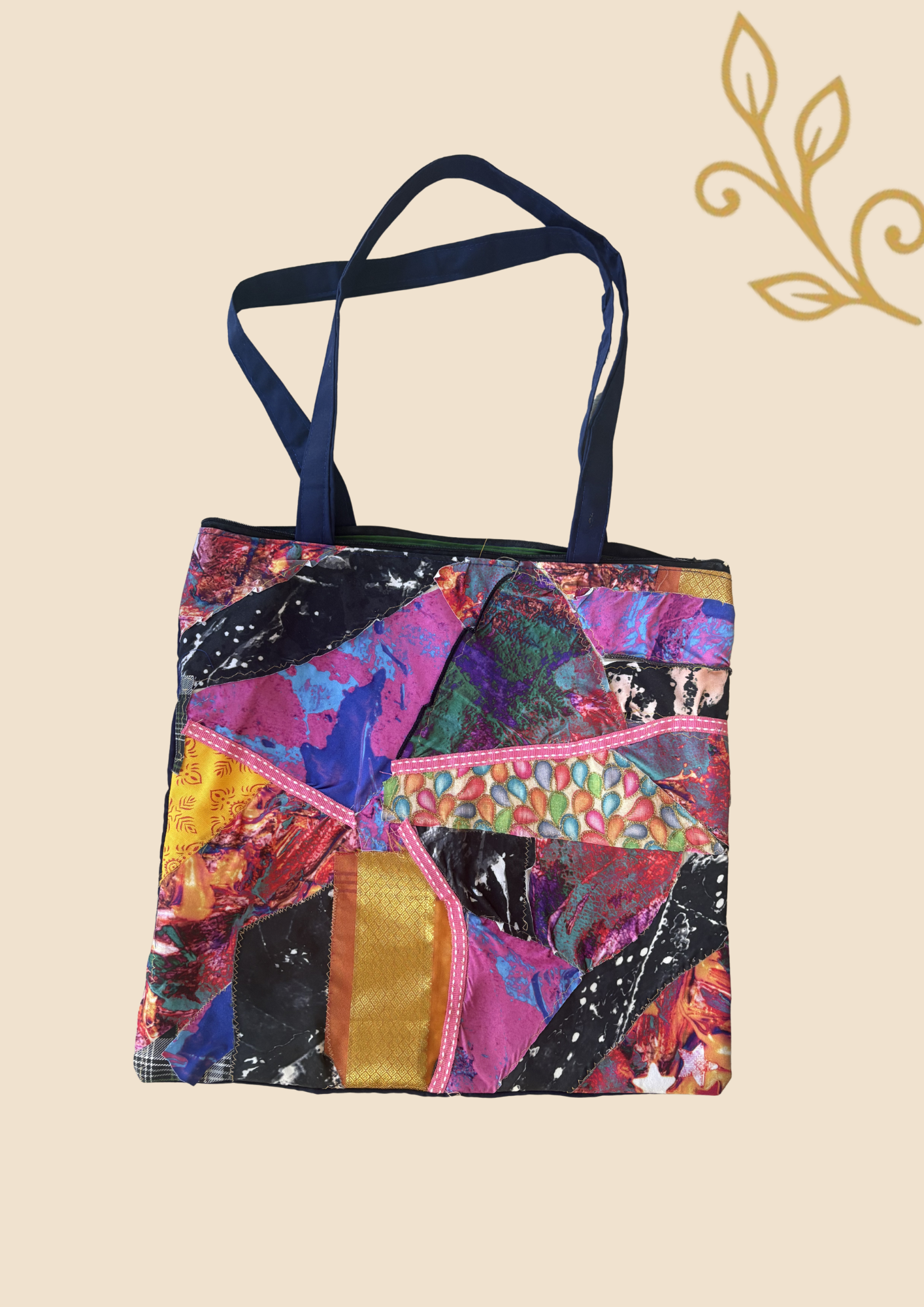 MIDNIGHT COLLAGE TOTE