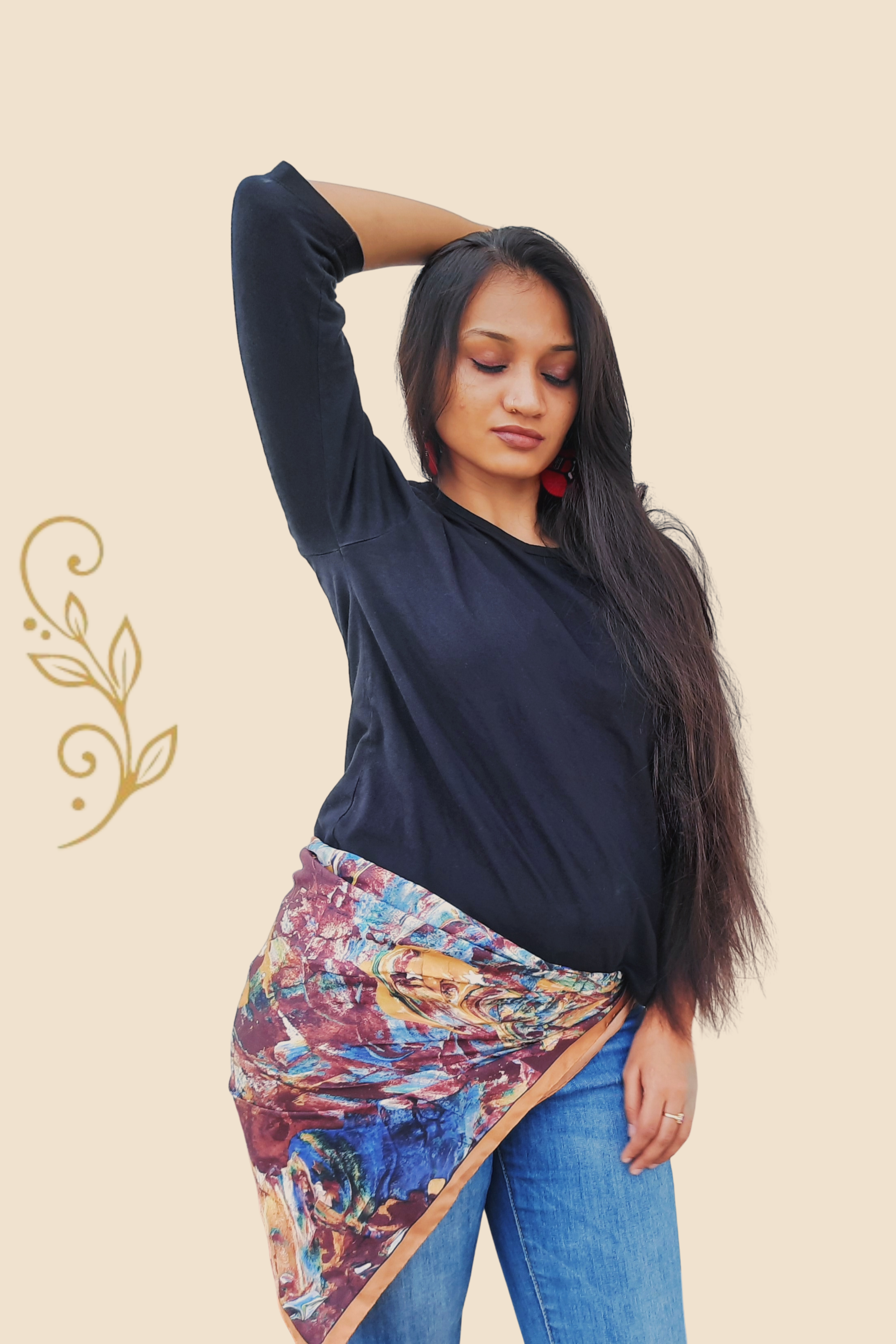 GOLDEN HORSE Artistic Designer Scarf