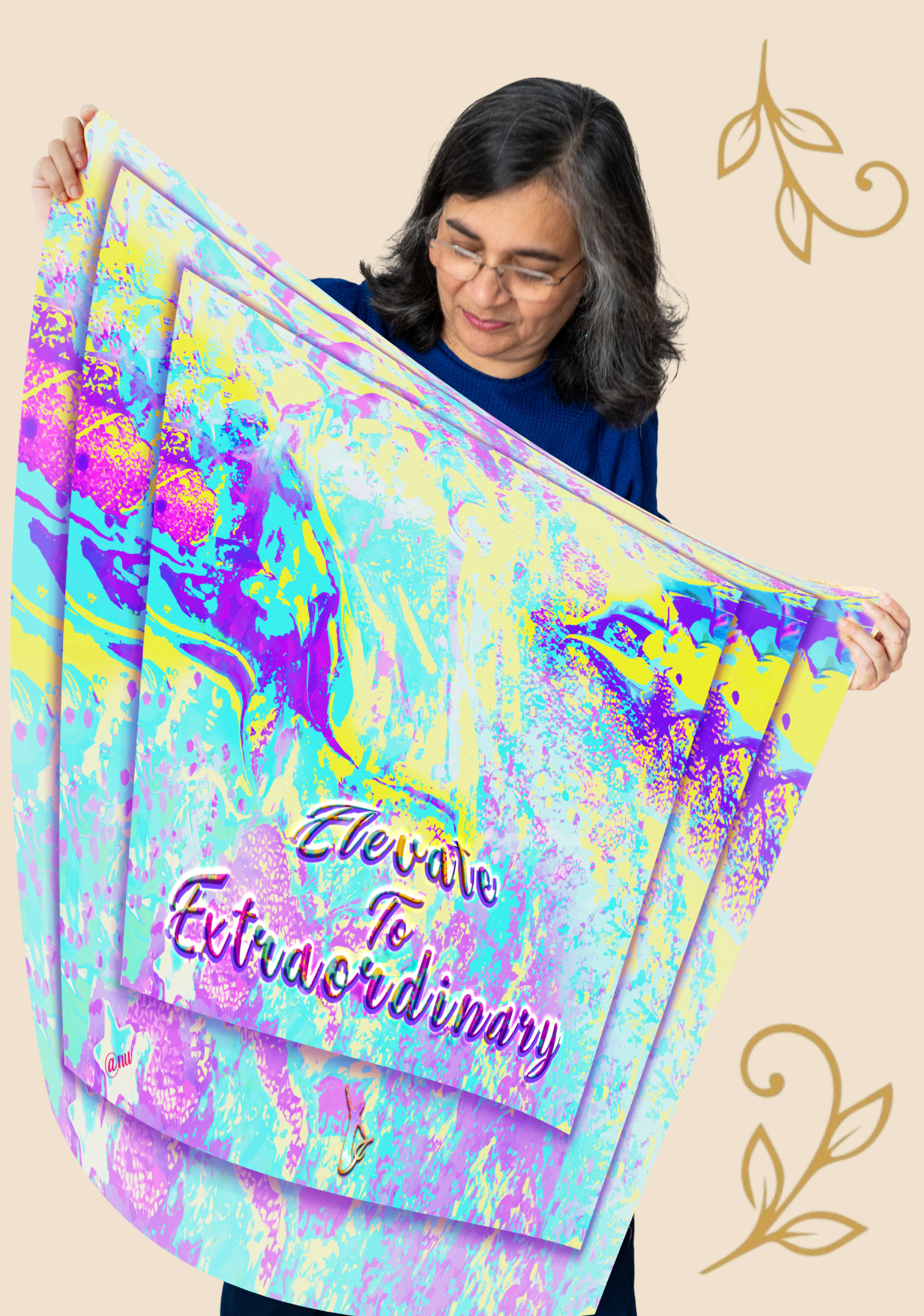 ELEVATE TO EXTRAORDINARY Artistic Mantra Scarf